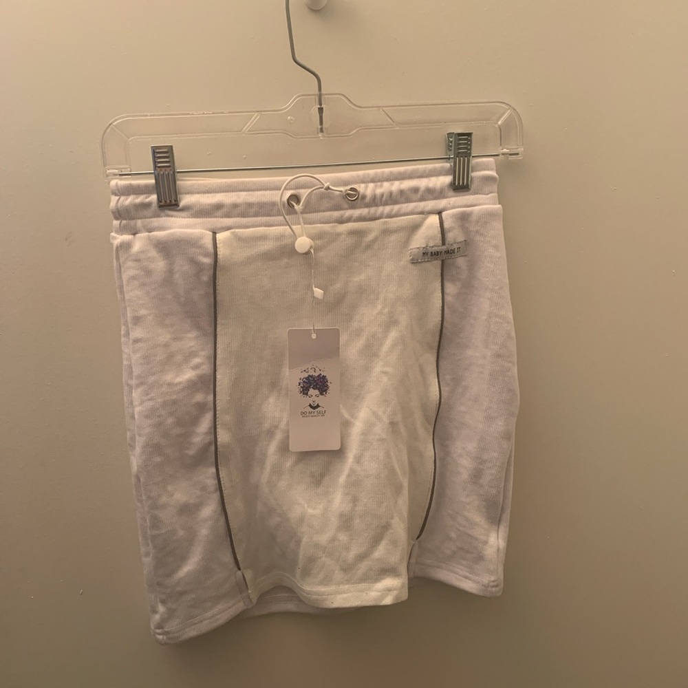 White mini skirt